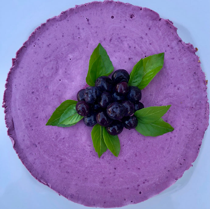 Cheesecake vegano de Blueberry🫐 con crust de granola